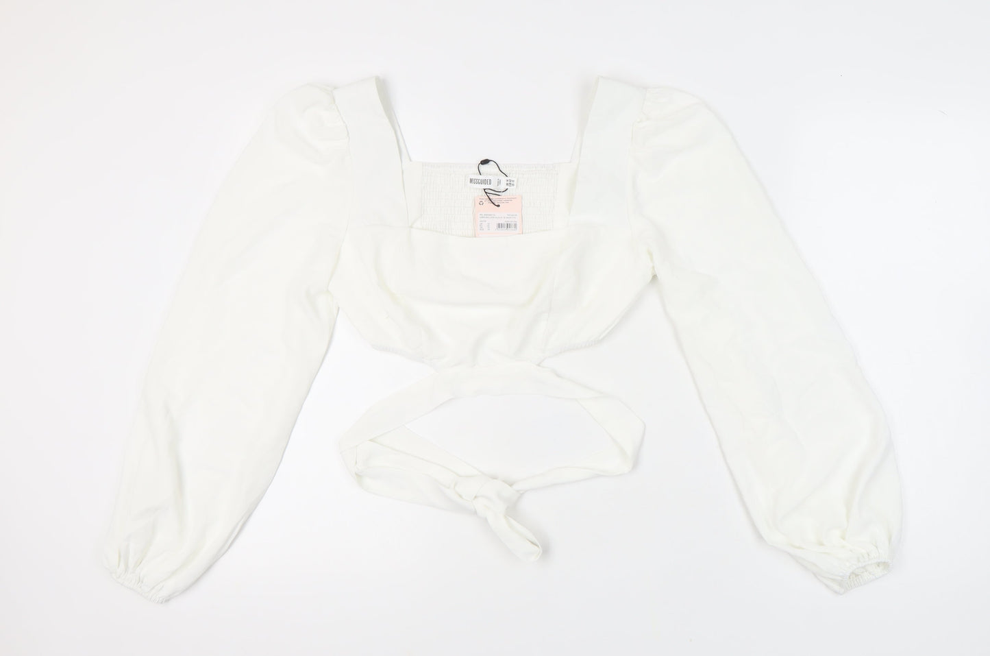 Womens UK Size 14 Missguided White Wrap Blouse