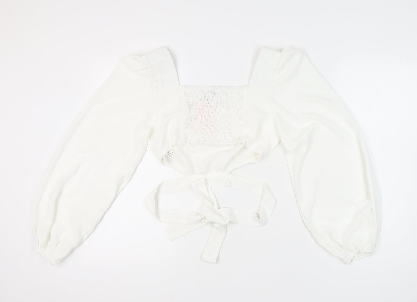 Womens UK Size 14 Missguided White Wrap Blouse