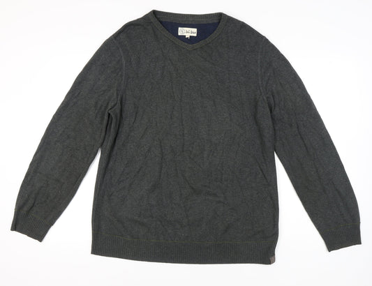 Fat Face Men's Grey Wool V-Neck Pullover Jumper XL