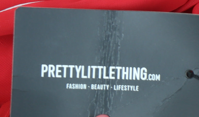 PrettyLittleThing Women Red Long Sleeveless Dress Size 4