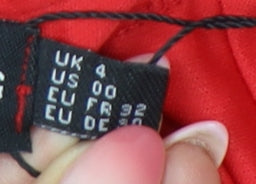 PrettyLittleThing Women Red Long Sleeveless Dress Size 4