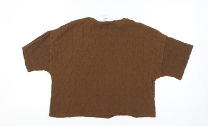 Womens UK Size M PEP&CO Brown Basic T-Shirt