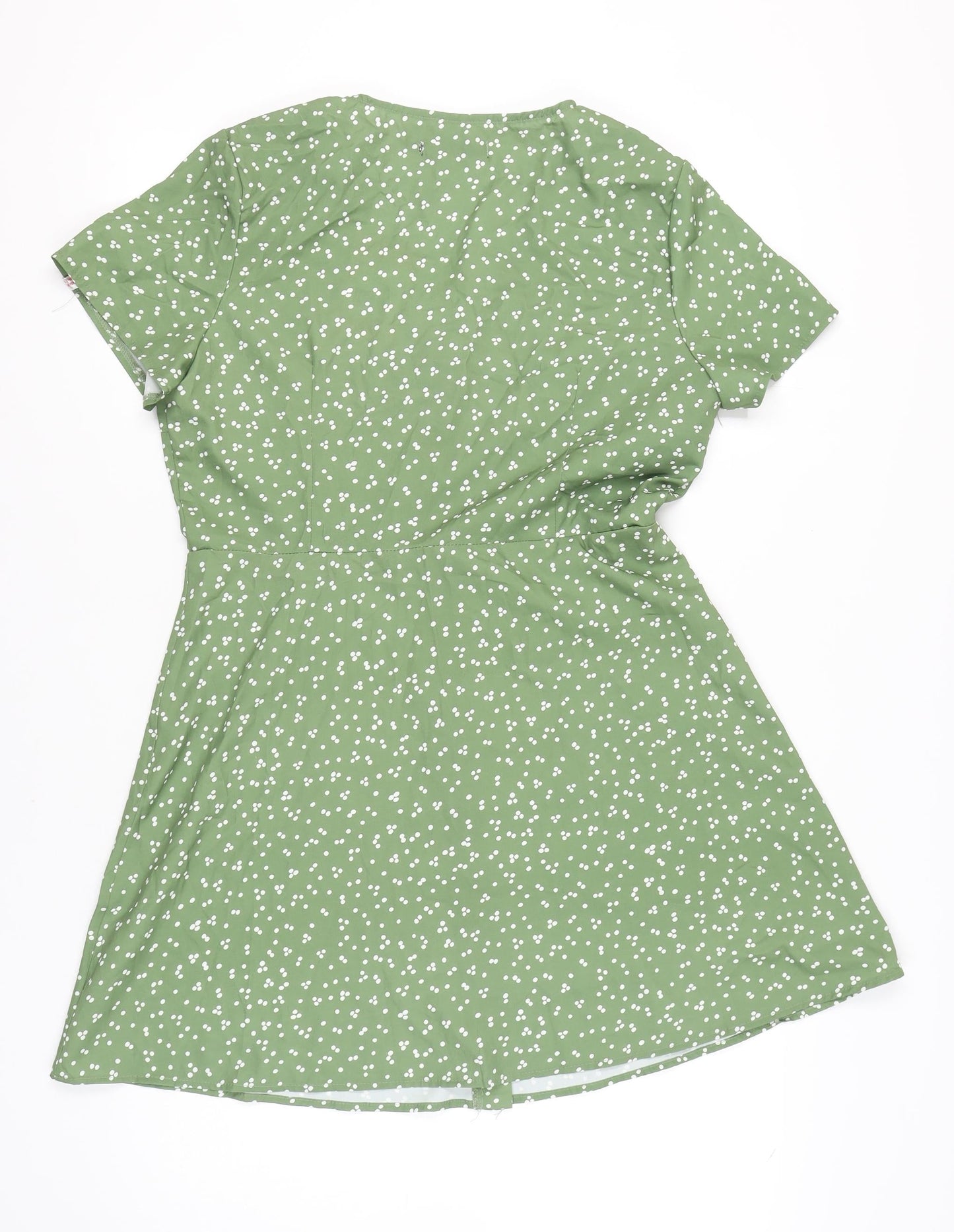 Missguided Women's Green Floral A-Line Dress Size 14