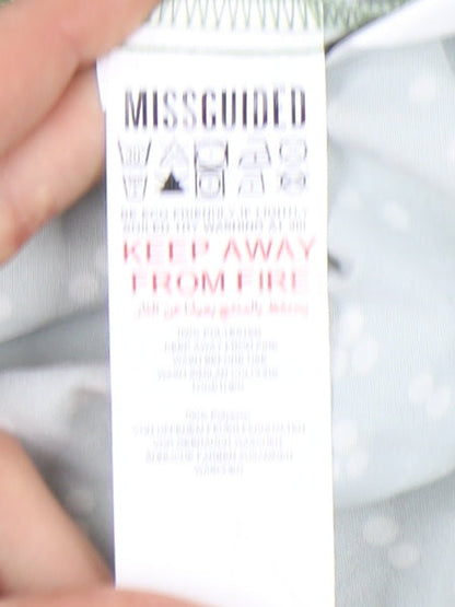 Missguided Women's Green Floral A-Line Dress Size 14