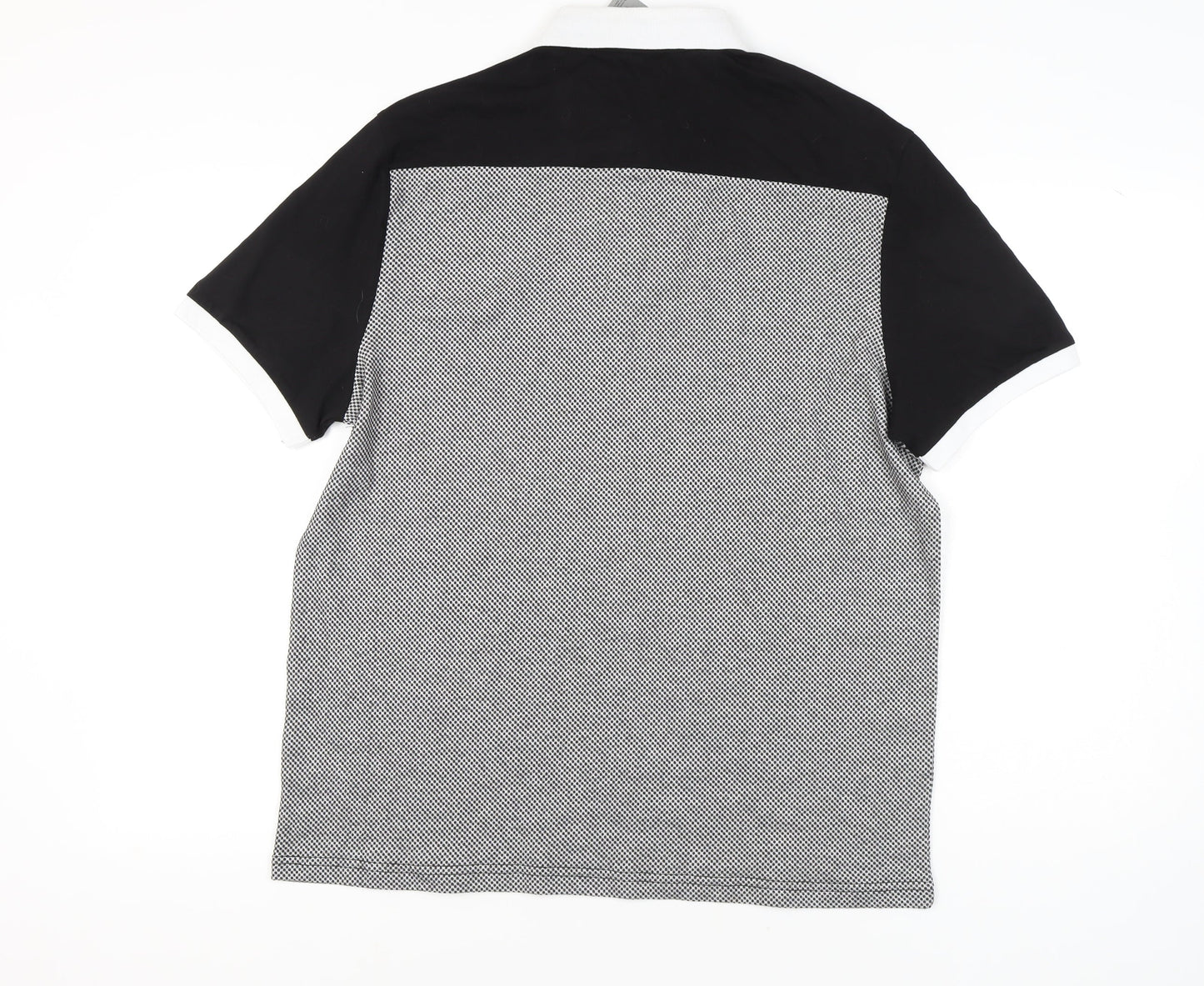 George Men's Black Polo, L, Stand-Up Collar