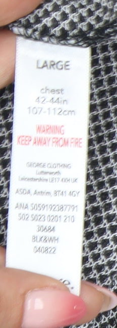 George Men's Black Polo, L, Stand-Up Collar