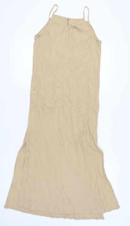 Primark Women Beige Midi Slip Dress UK 8