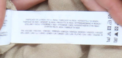 Primark Women Beige Midi Slip Dress UK 8