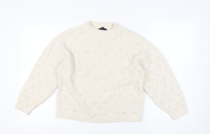 Womens UK Size M Marks and Spencer Ivory Pullover Jumper