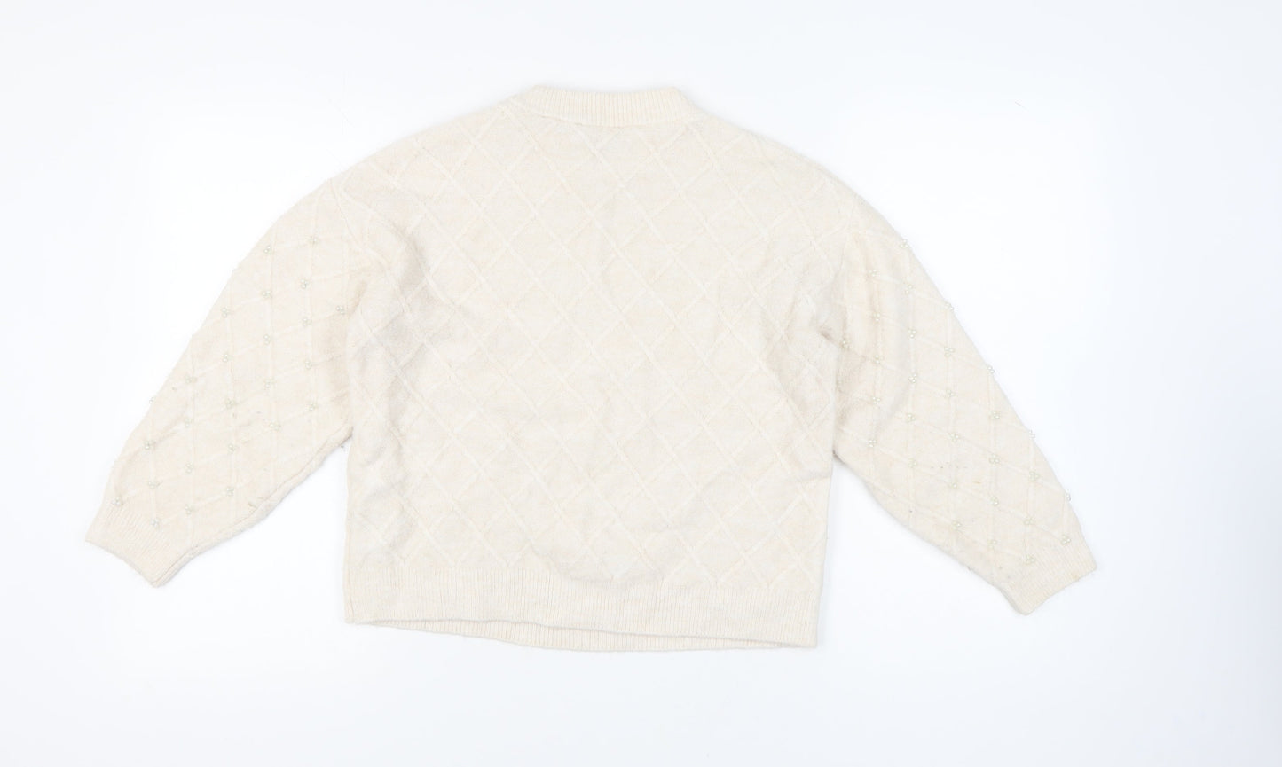 Womens UK Size M Marks and Spencer Ivory Pullover Jumper
