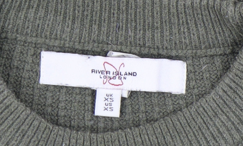Womens UK Size XS River Island Green Pullover Jumper