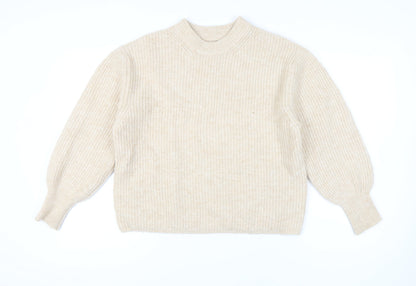 ASOS DESIGN Women's Beige Mock Neck Pullover Jumper Size 8