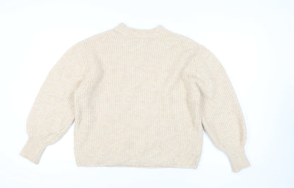ASOS DESIGN Women's Beige Mock Neck Pullover Jumper Size 8
