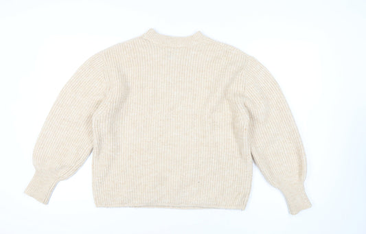 ASOS DESIGN Women's Beige Mock Neck Pullover Jumper Size 8