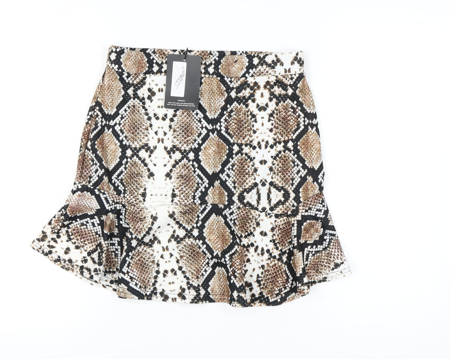 PrettyLittleThing Women's Multicoloured Size 14 Animal Print Skirt