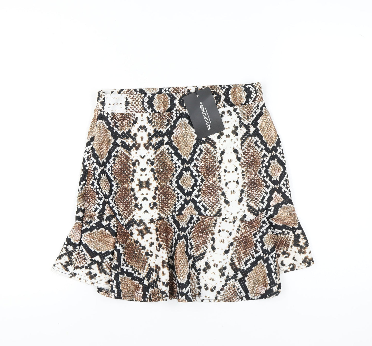 PrettyLittleThing Women's Multicoloured Size 14 Animal Print Skirt