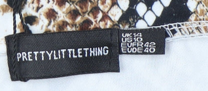 PrettyLittleThing Women's Multicoloured Size 14 Animal Print Skirt
