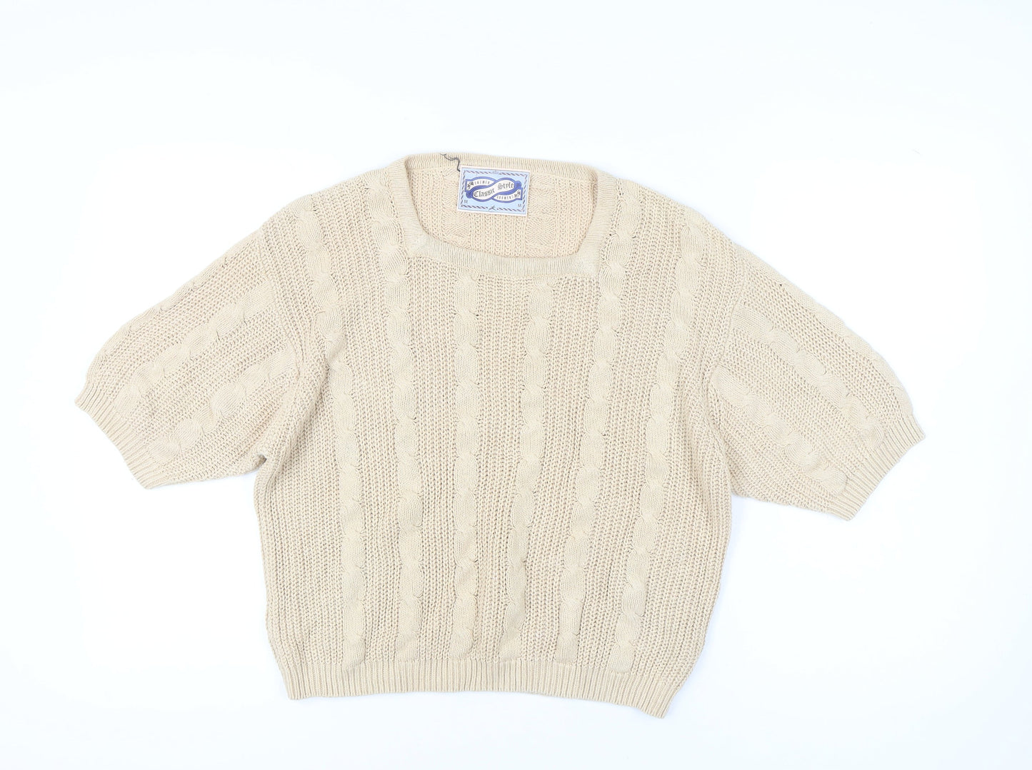 Falmer Women's Beige Medium Cable-Knit Jumper