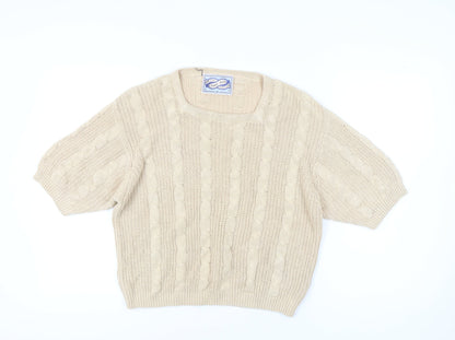 Falmer Women's Beige Medium Cable-Knit Jumper