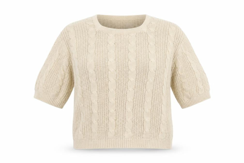 Falmer Heritage Women's Beige Medium Cable-Knit Jumper