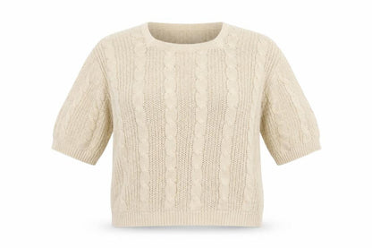 Falmer Heritage Women's Beige Medium Cable-Knit Jumper