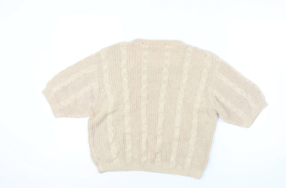 Falmer Women's Beige Medium Cable-Knit Jumper