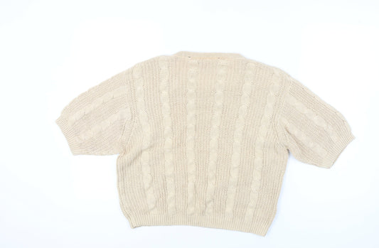 Falmer Women's Beige Medium Cable-Knit Jumper