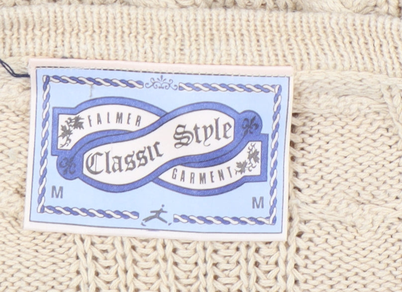 Falmer Women's Beige Medium Cable-Knit Jumper