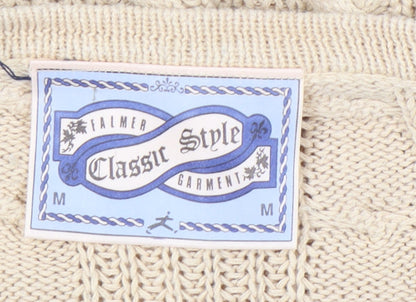 Falmer Women's Beige Medium Cable-Knit Jumper