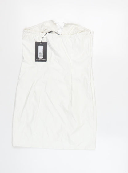PrettyLittleThing White Mini Dress Size 10 Women