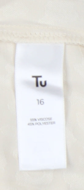 Tu Women's Beige Blouse Size 16 Sleeveless New