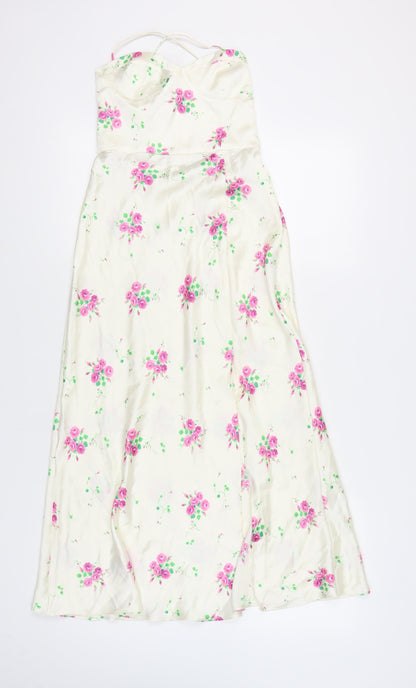 Zara Women Ivory Floral Slip Dress S Spring Wedding