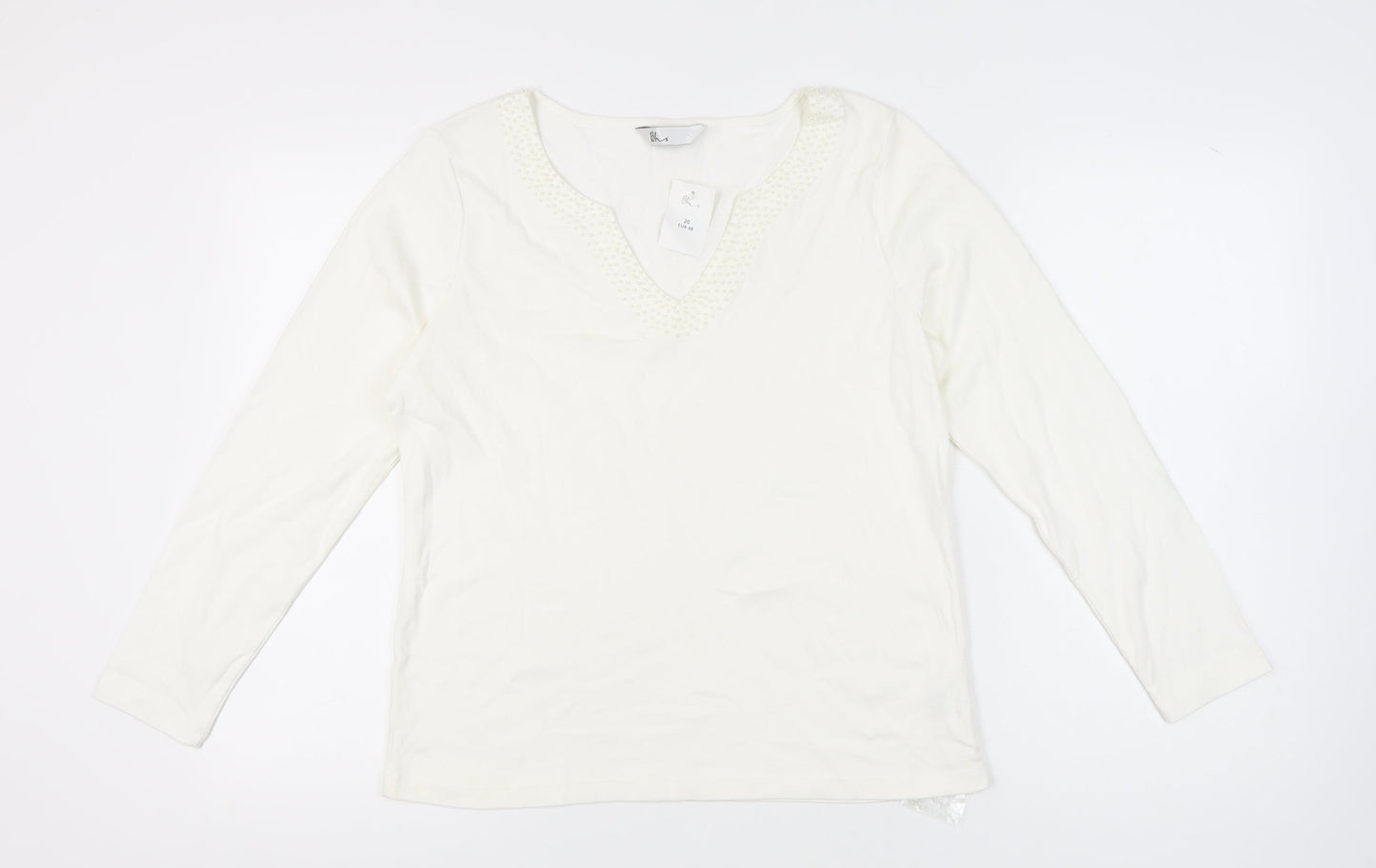 Womens UK Size 20 BHS White Jersey Blouse