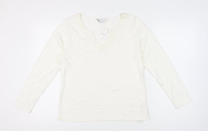 Womens UK Size 20 BHS White Jersey Blouse