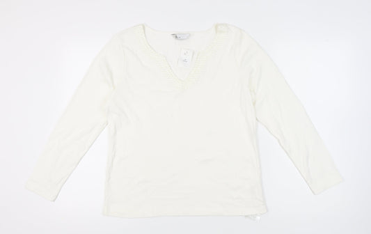 Womens UK Size 20 BHS White Jersey Blouse