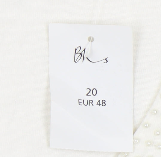 Womens UK Size 20 BHS White Jersey Blouse