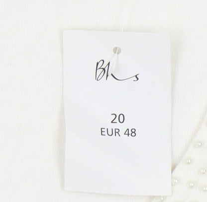 Womens UK Size 20 BHS White Jersey Blouse