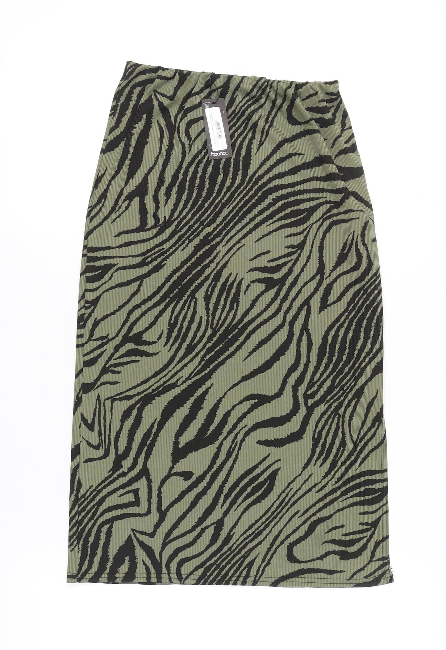Boohoo Women's Green Animal Print Pencil Skirt