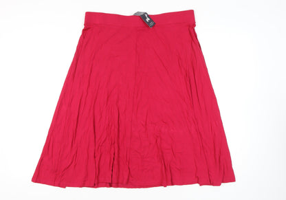 Marks and Spencer Women's Red A-Line Midi Skirt Size 18