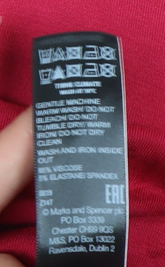 Marks and Spencer Women's Red A-Line Midi Skirt Size 18