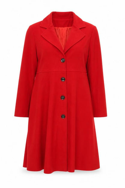 GWIND Women’s Red Overcoat 3XL - Classic Style