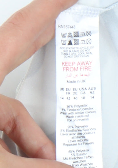 boohoo Women's Black & White Striped Bodycon Dress Size 14