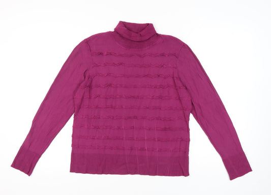 CC Women's Purple Roll Neck Pullover Jumper L