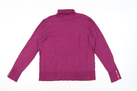CC Women's Purple Roll Neck Pullover Jumper L
