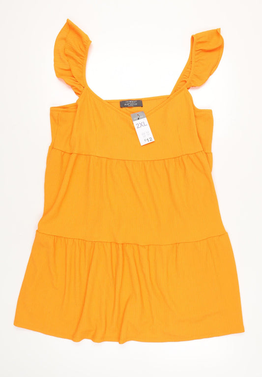 Primark Women's Orange Plus Size Sleeveless Dress