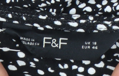 F&F Women's Black Flutter Sleeve Dress Size 18