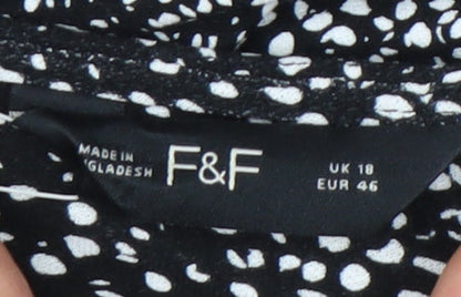 F&F Women's Black Flutter Sleeve Dress Size 18