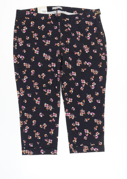 Womens UK Size 20 Marks and Spencer Regular Fit Capri Black Trousers