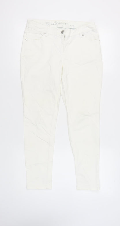TU Women's White Skinny Jeans Size 12 Slim