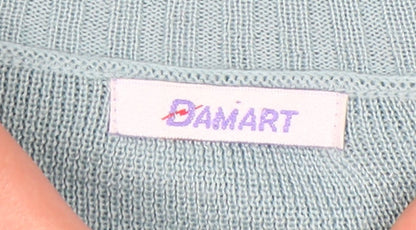 Damart Women's Blue Cardigan, V-Neck, Size L